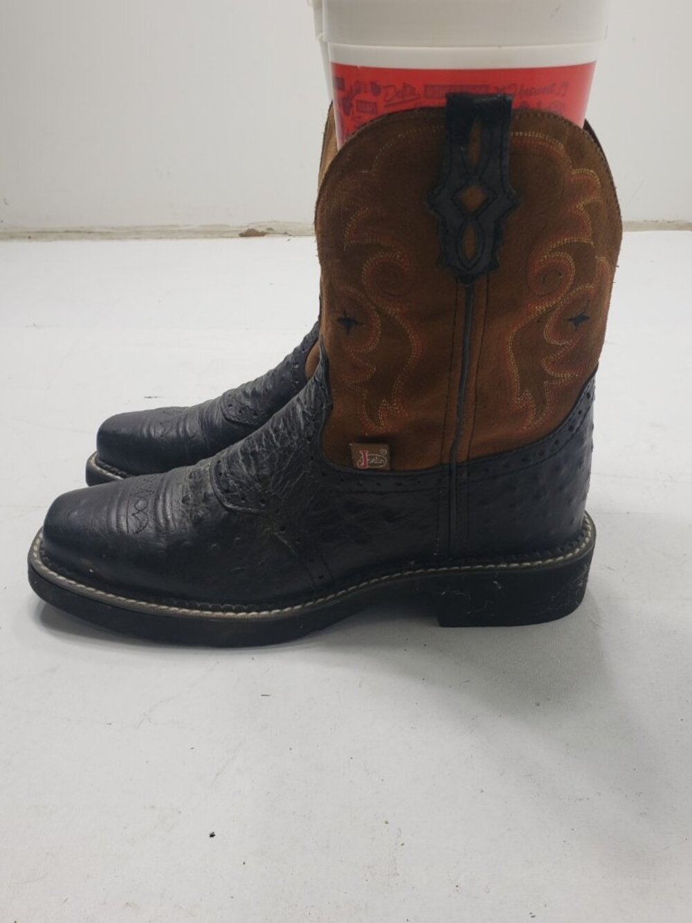 Justin Gypsy L9968 Women's 8B Leather Square Toe Western Cowboy Boots Black - Picture 6 of 12
